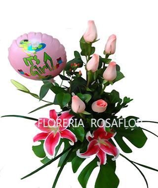 Arreglo nacimiento rosa